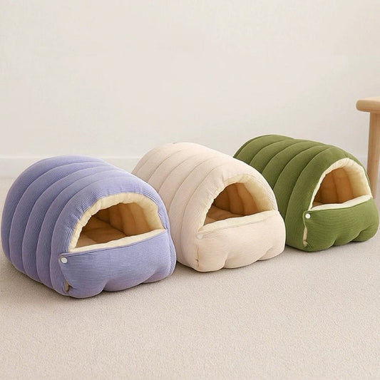 Cozy Cave Pet Bed with Washable Cover - Secure Hideaway