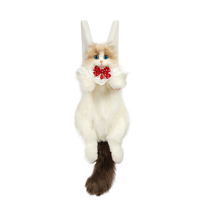 Cute Kitten Plush Backpack – Kawaii Fluffy Cat Stuffed Animal School Bag for Kids & Teens