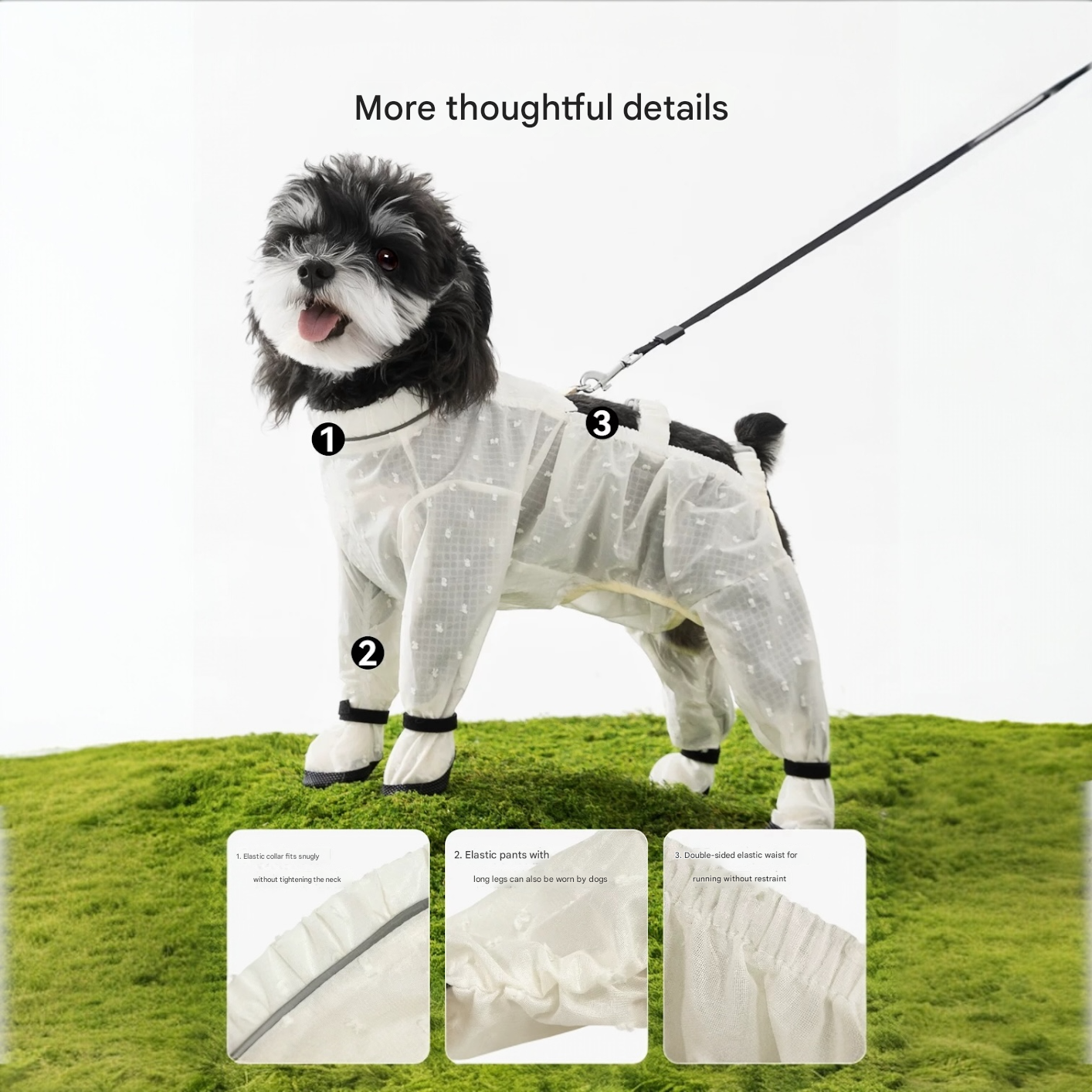 Protective Anti-Dust Dog Pants with Integrated Booties