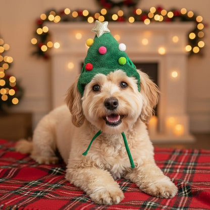 Festive Holiday Pet Hat & Scarf Set – Cute Christmas Costume for Dogs & Cats | Xmas Pet Photo Gift