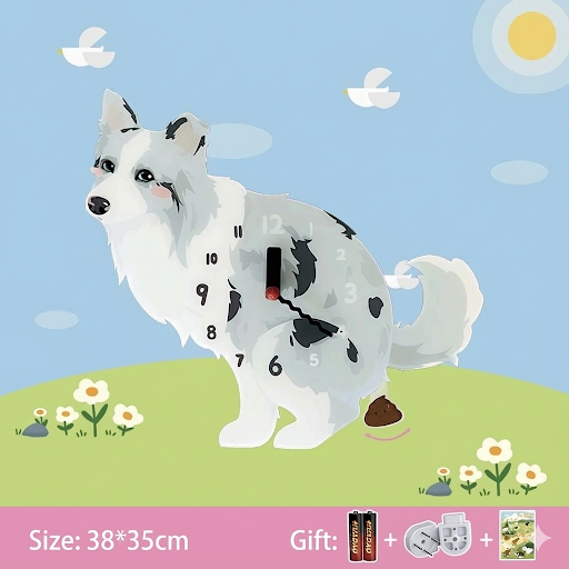 Whimsical Popping Puppy Wall Clock - 3D Cute Home Decor