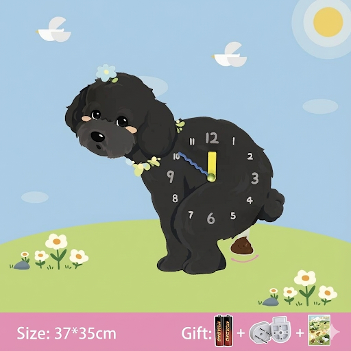 Whimsical Popping Puppy Wall Clock - 3D Cute Home Decor