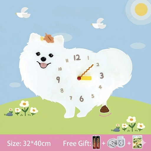 Whimsical Popping Puppy Wall Clock - 3D Cute Home Decor
