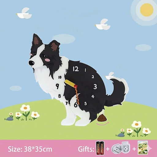 Whimsical Popping Puppy Wall Clock - 3D Cute Home Decor