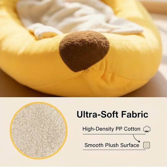 Banana-Shaped Dog Bed | Cozy Velvet Pet Nest for Cats & Puppies – Cute & Washable