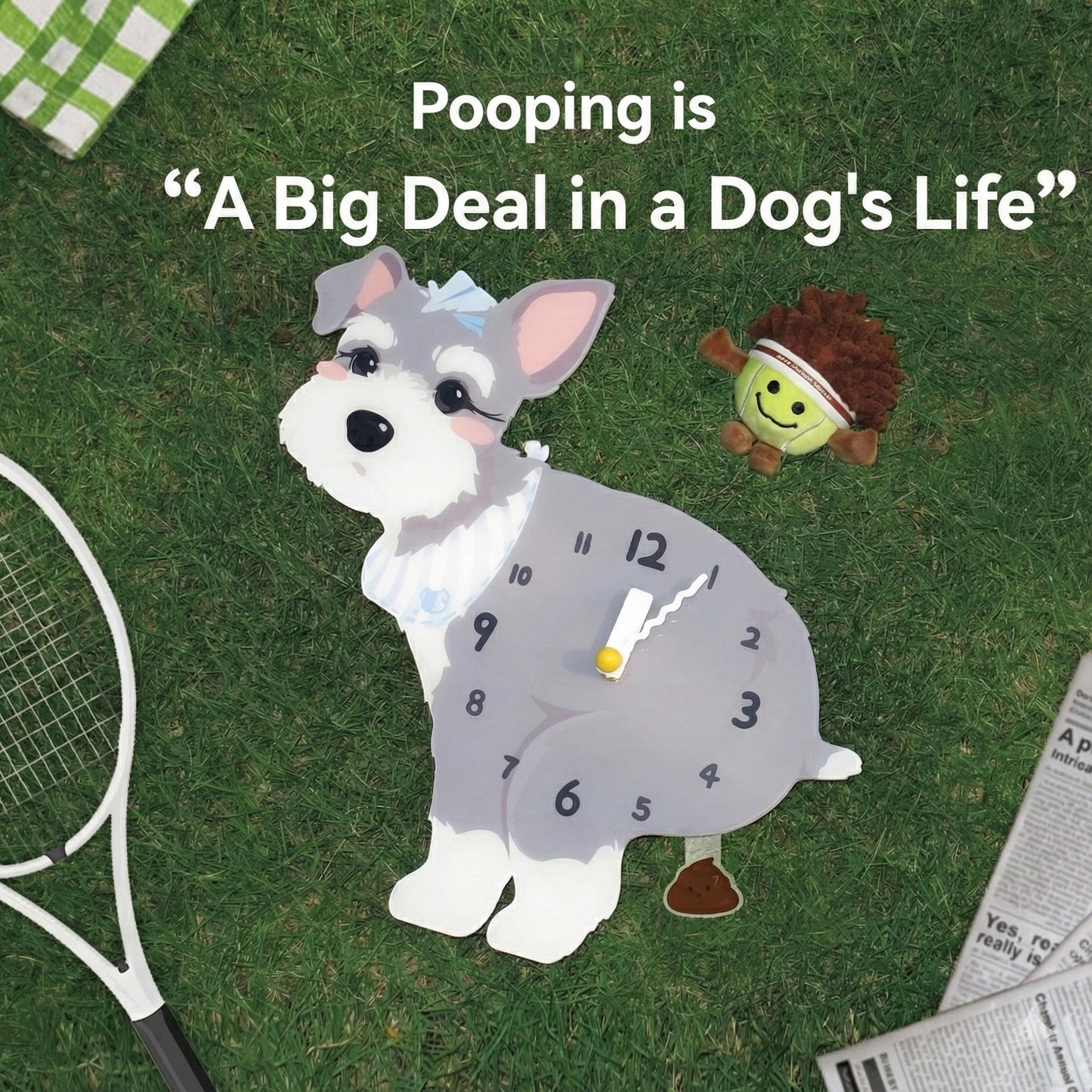 Whimsical Popping Puppy Wall Clock - 3D Cute Home Decor