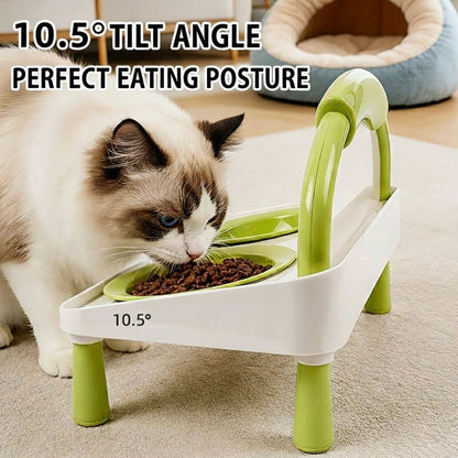 Elevated Double Pet Bowl for Cats & Dogs – Raised Stainless Steel Food & Water Feeder Stand