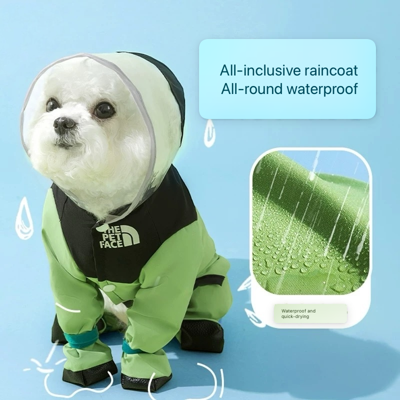 Waterproof Dog Raincoat with Hood - Stylish Wet Weather Gear