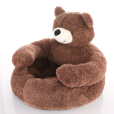 Ultra-Soft Teddy Bear Plush Pet Bed - Warm & Snuggly