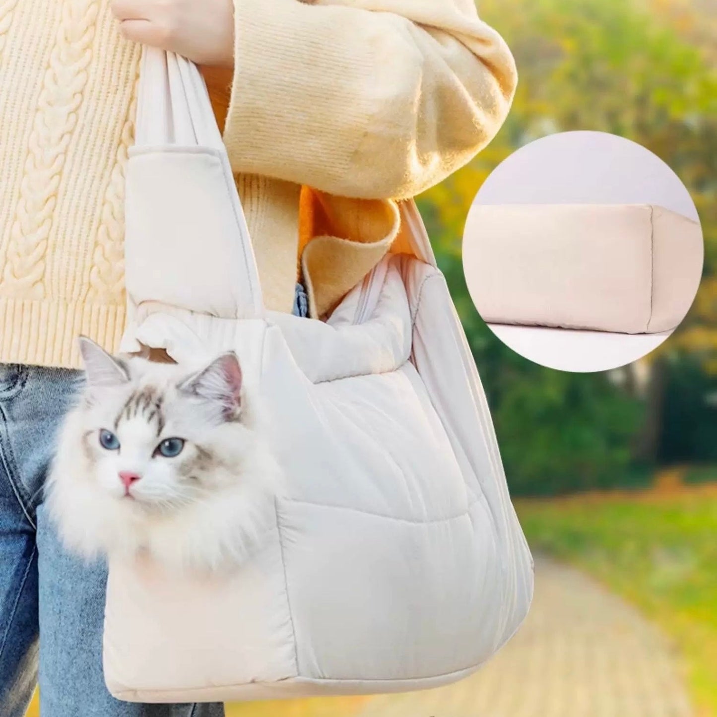 Luxury Quilted Pet Carrier Bag - Minimalist & Travel Friendly