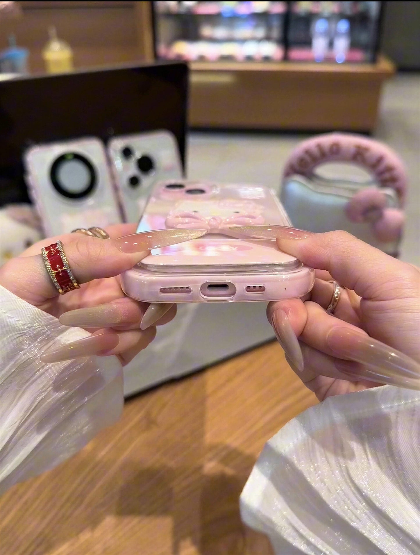 Cute Pink Kitty Bow Phone Case