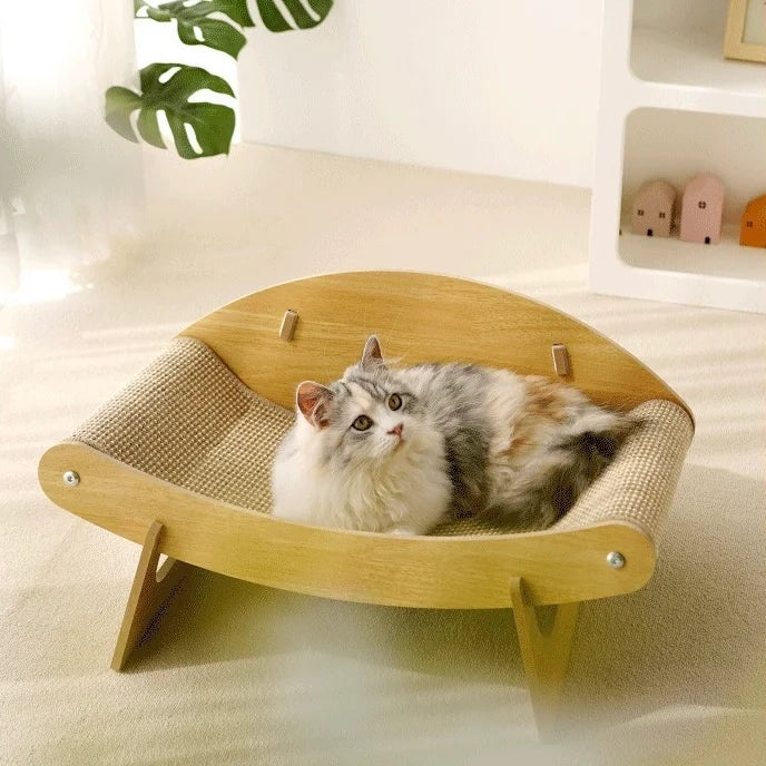 Cat Scratching Bed Cat Couch Bed Large Wood Hammock Wear Resistant CUTIER STORE 