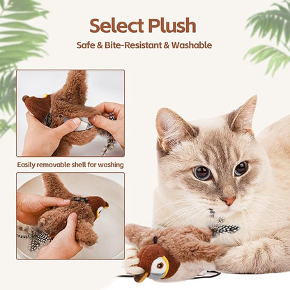 Chirping Cute Sparrow flapping Bird cat toy - Cutier Store