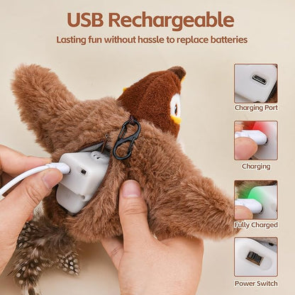 Chirping Cute Sparrow flapping Bird cat toy - Cutier Store