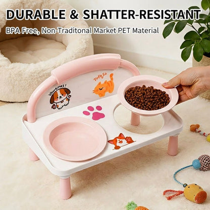 Elevated Double Pet Bowl for Cats & Dogs – Raised Stainless Steel Food & Water Feeder Stand