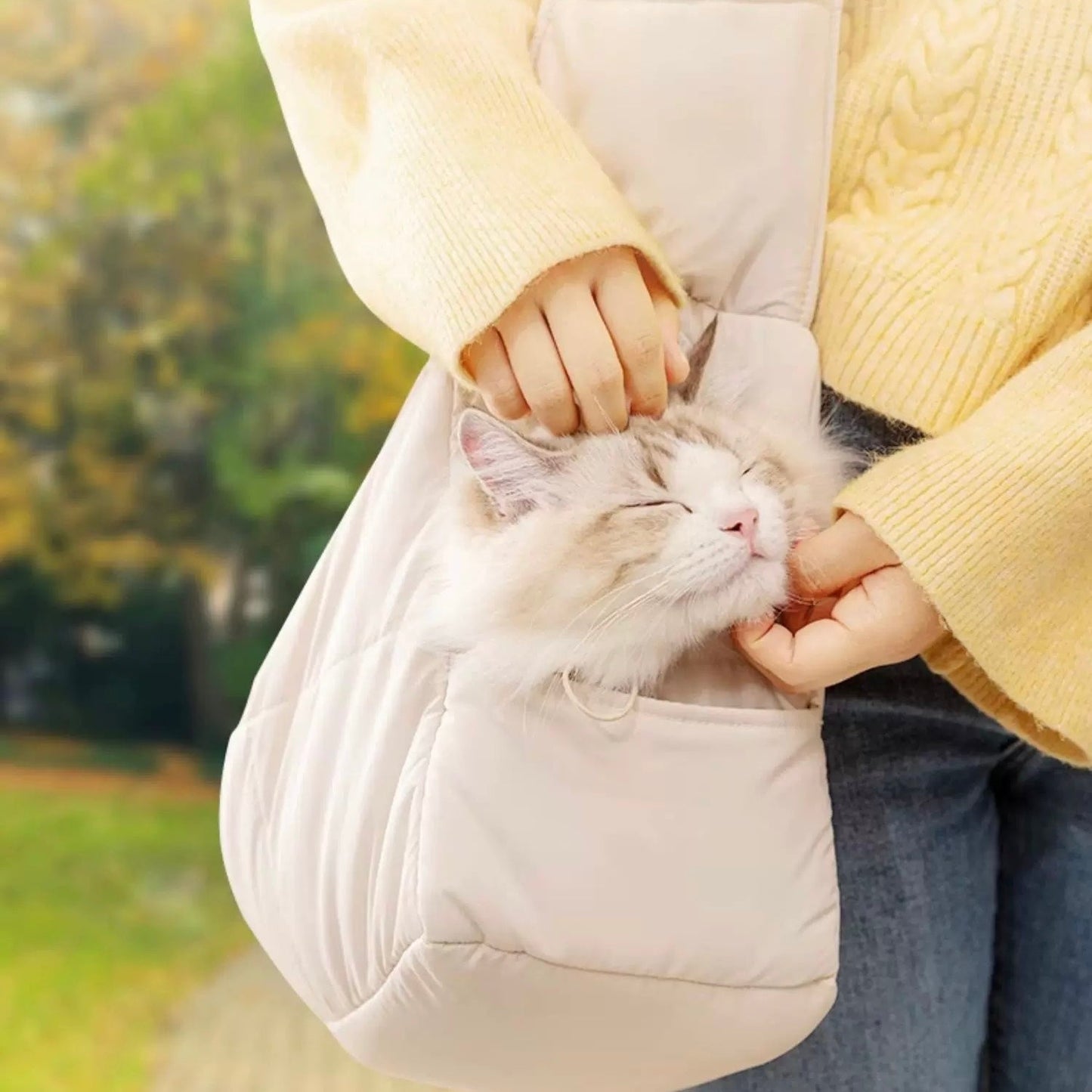 Luxury Quilted Pet Carrier Bag - Minimalist & Travel Friendly