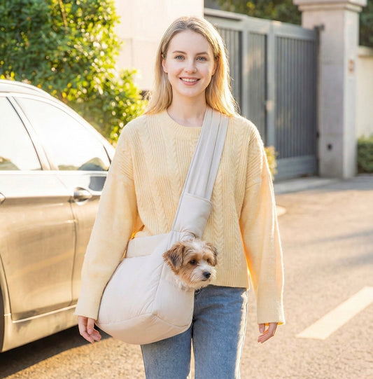 Luxury Quilted Pet Carrier Bag - Minimalist & Travel Friendly