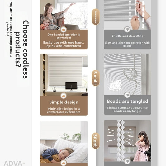 Cordless Honeycomb Window Blinds | Push-Pull Thermal Cellular Shades Window curtain
