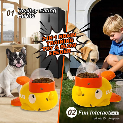 Interactive Duck Design Pet Feeder – Slow Food Dispenser for Dogs & Cats | Fun Anti-Gulping Pet Gift