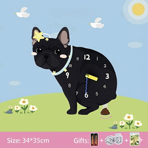 Whimsical Popping Puppy Wall Clock - 3D Cute Home Decor