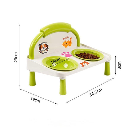 Elevated Double Pet Bowl for Cats & Dogs – Raised Stainless Steel Food & Water Feeder Stand