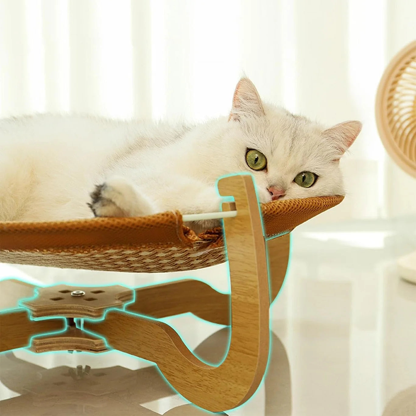 Cat Beds, Wooden Base Cat Bed, Rattan Cat Bed