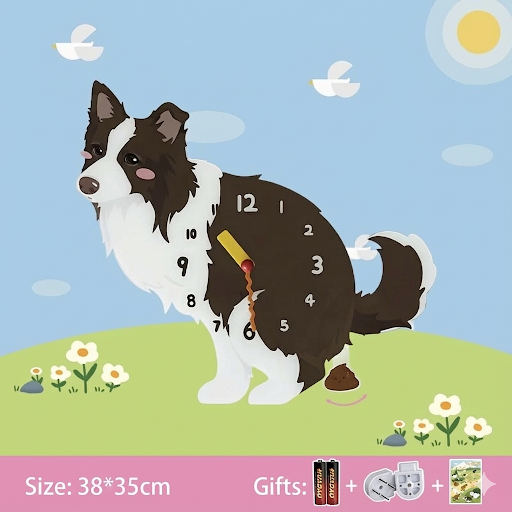Whimsical Popping Puppy Wall Clock - 3D Cute Home Decor