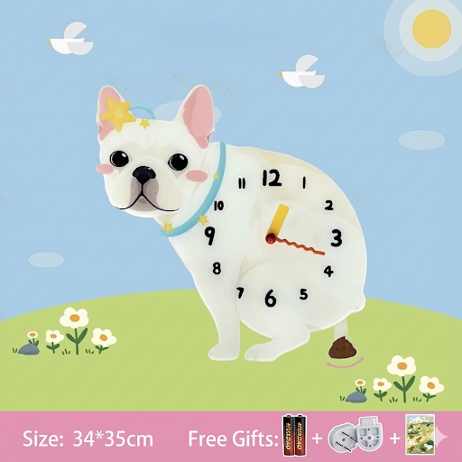 Whimsical Popping Puppy Wall Clock - 3D Cute Home Decor