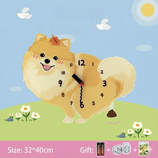 Whimsical Popping Puppy Wall Clock - 3D Cute Home Decor