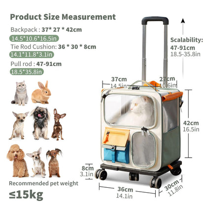 Pet Carrier Large Trolley Bag - Cutier Store
