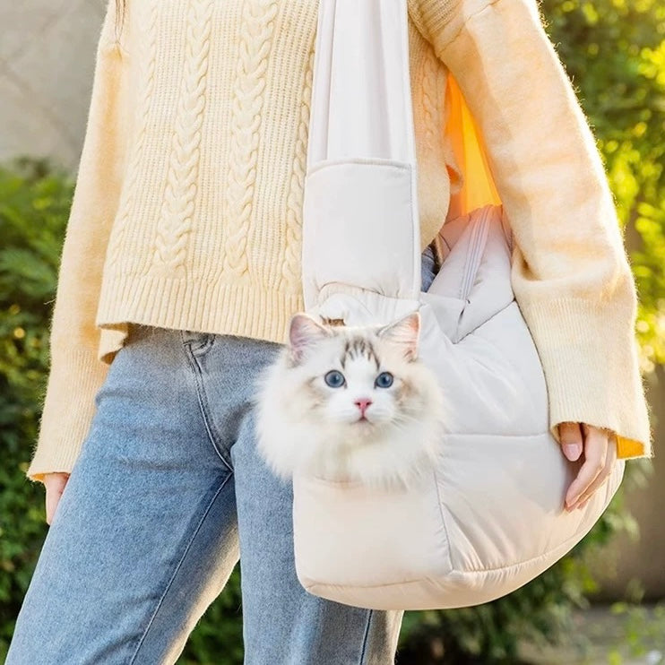 Luxury Quilted Pet Carrier Bag - Minimalist & Travel Friendly