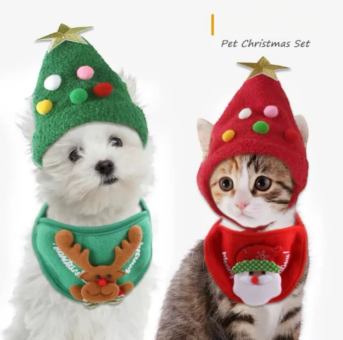 Cutest Christmas pet tree scarf Set