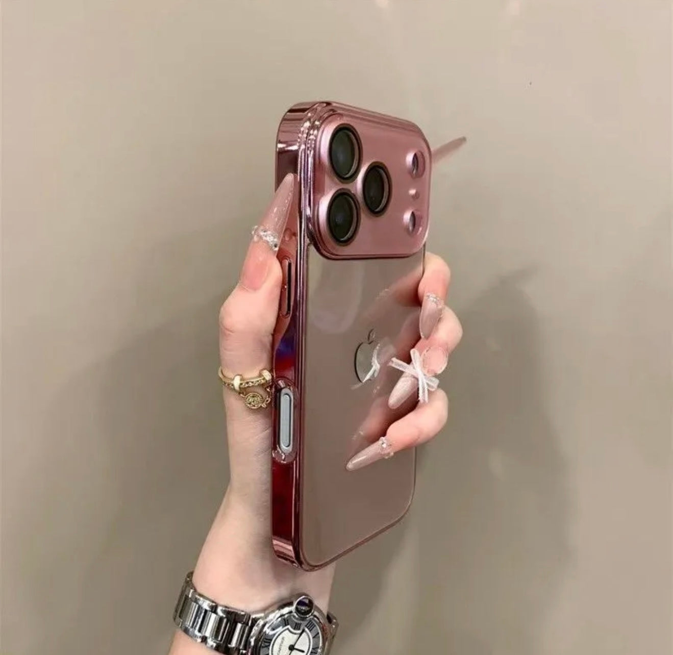 Premium INS Electroplated Glass Case with Camera Guard