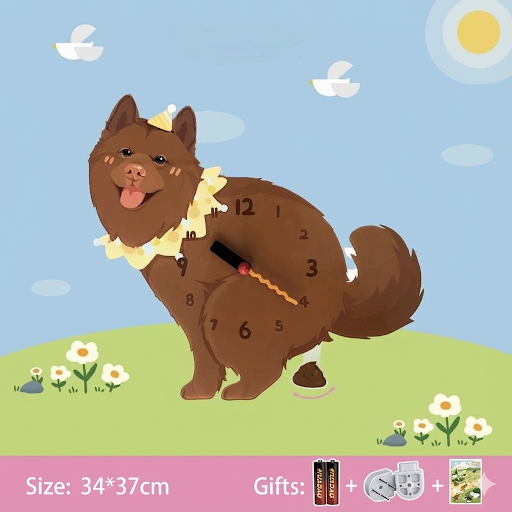 Whimsical Popping Puppy Wall Clock - 3D Cute Home Decor