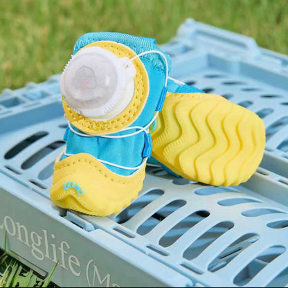 LED Light-Up Winter Dog Shoes – Night Visibility & Warmth Boots for Dogs | 4 Pcs Safety Dog Shoe Gift