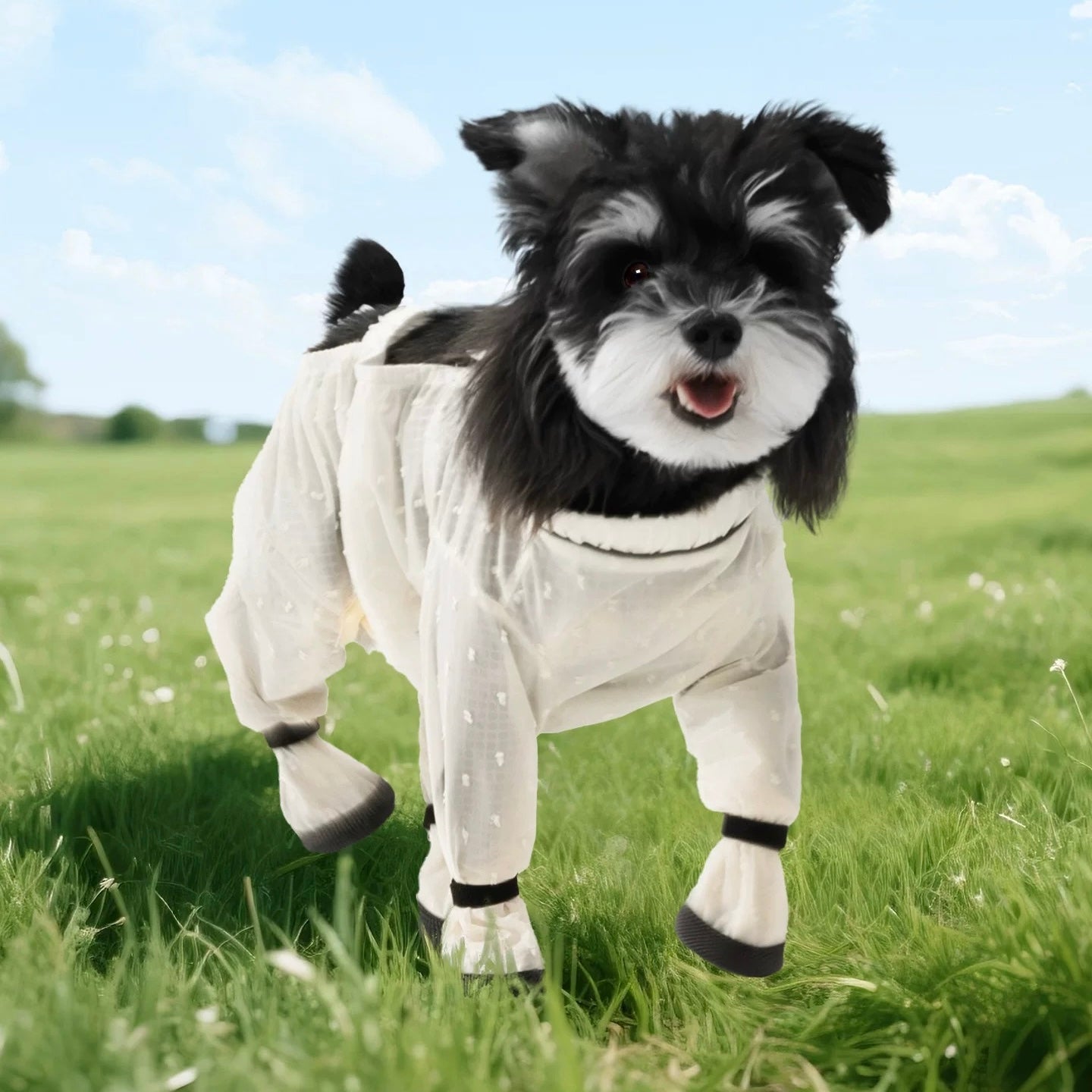 Protective Anti-Dust Dog Pants with Integrated Booties