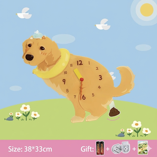 Whimsical Popping Puppy Wall Clock - 3D Cute Home Decor