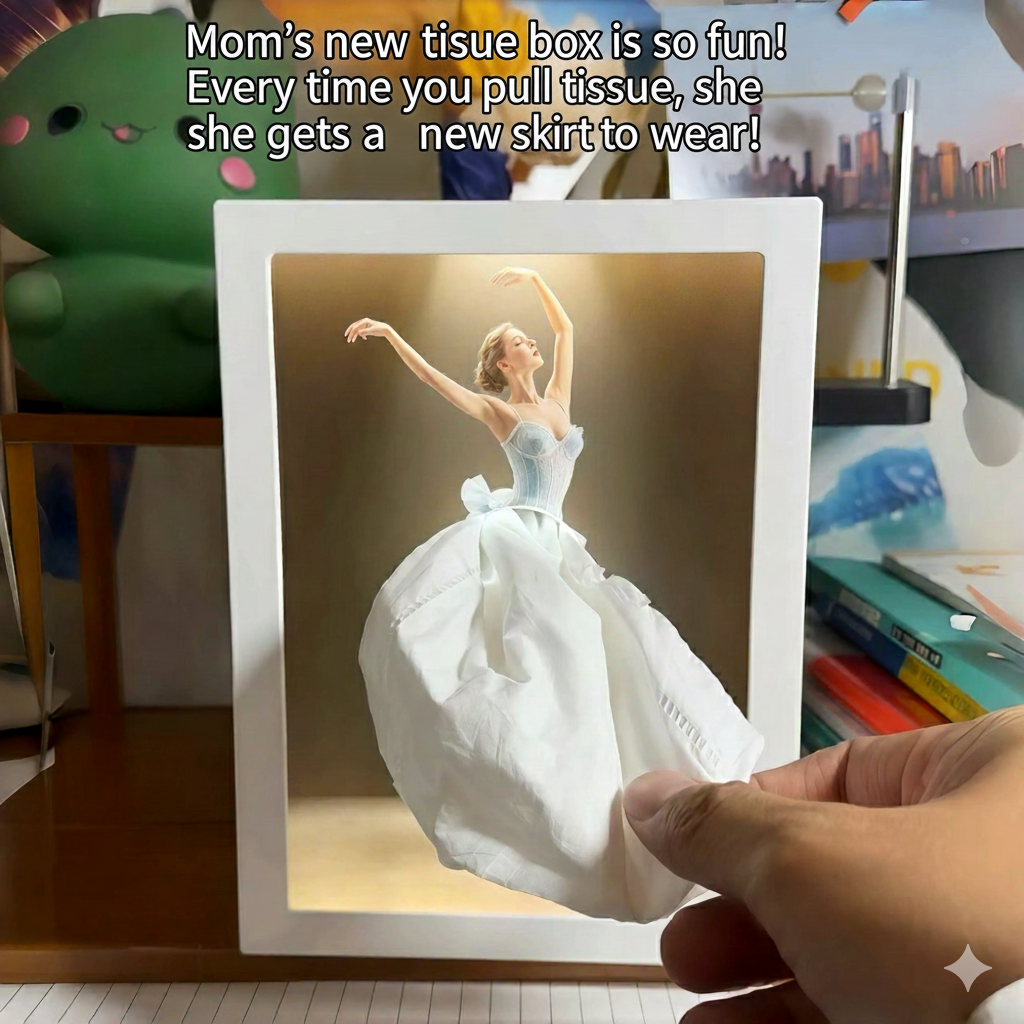 Creative girlfriend tissue box Elegant Ballerina – Creative 3D Tissue Holder with Dancing Girl Design | Unique Home Décor Gift