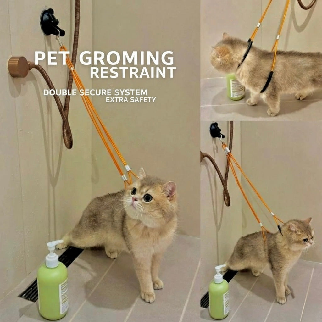 Pet Grooming Restraint Rope - Adjustable Bath Leash with Suction Cup for Dogs & Cats