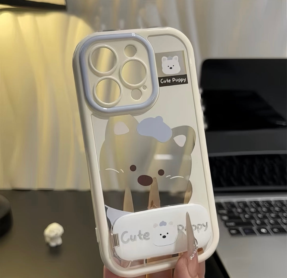Cute cherry bear puppy iPhone stand Case