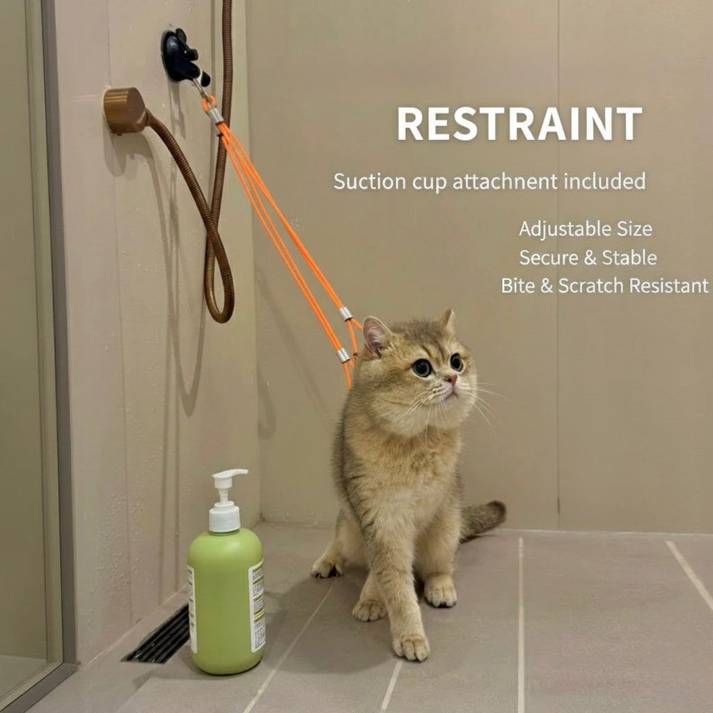 Pet Grooming Restraint Rope - Adjustable Bath Leash with Suction Cup for Dogs & Cats