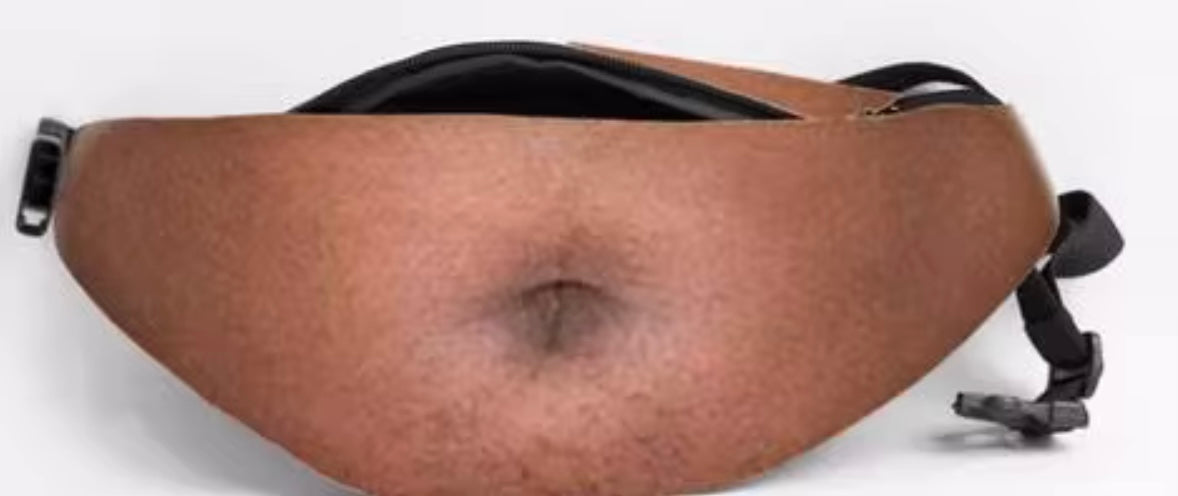 Funny 3D Belly Waist Bag – Anti-Theft Human Belly Fanny Pack for Pranks & Gifts | Realistic 3D Print Design