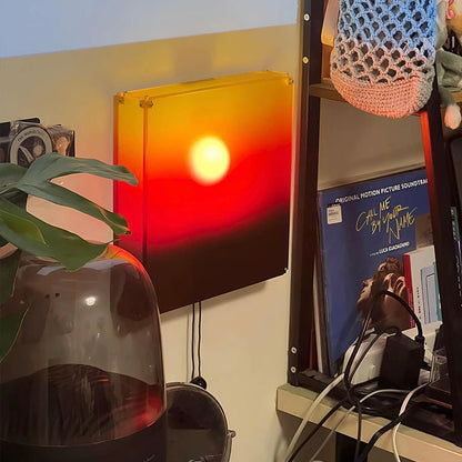 Cozy Sunset Glow Wall Lamp – No-Drill Warm Sunset Ambiance LED Light for Home Decor