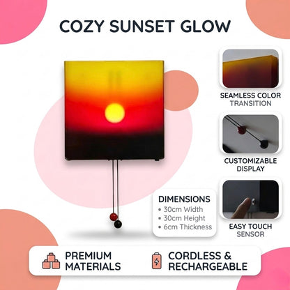 Cozy Sunset Glow Wall Lamp – No-Drill Warm Sunset Ambiance LED Light for Home Decor