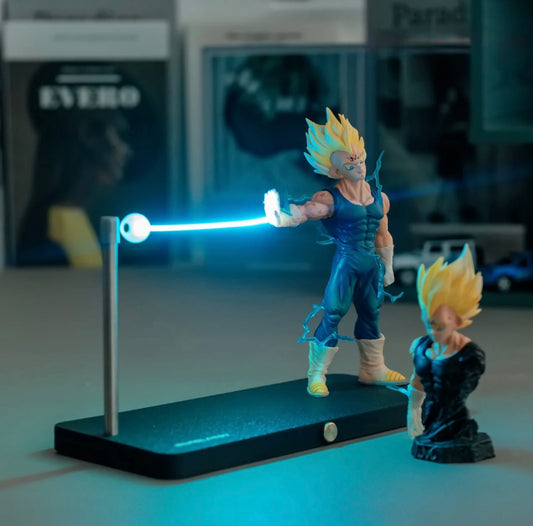 Dragon Ball Z Magnetic Night Light – Creative Goku & Vegeta Energy Beam Lamp for Desk or Room Decor