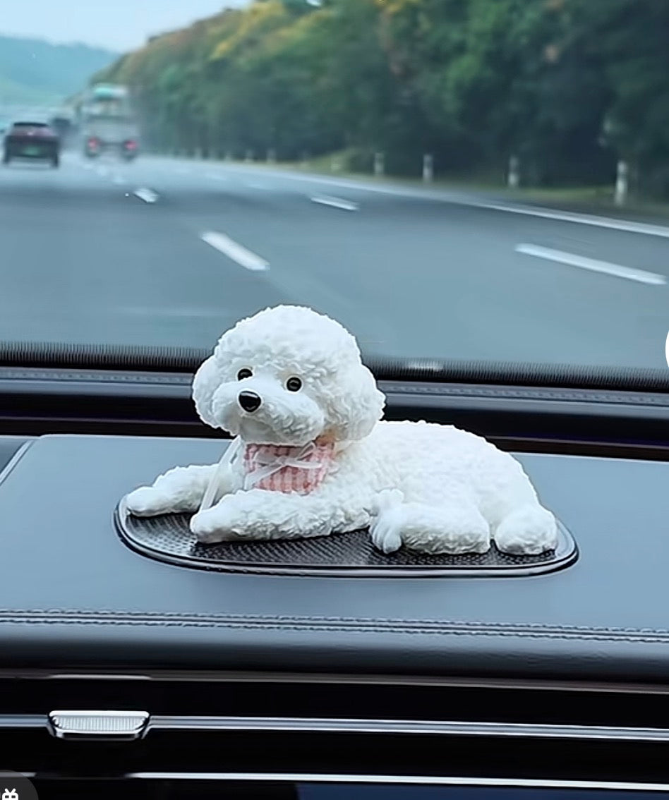 Car interior cute stress free maltese puppy toy