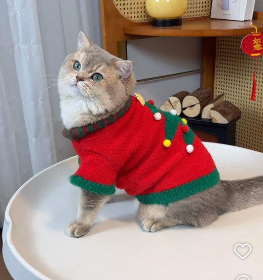 Christmas pattern Cat and dog sweater