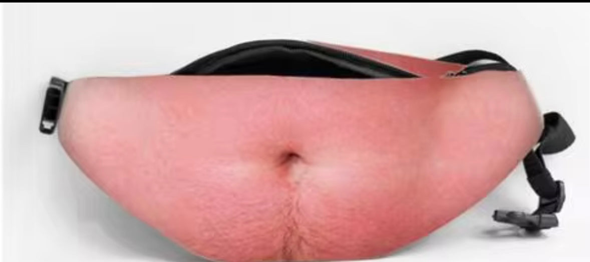 Funny 3D Belly Waist Bag – Anti-Theft Human Belly Fanny Pack for Pranks & Gifts | Realistic 3D Print Design
