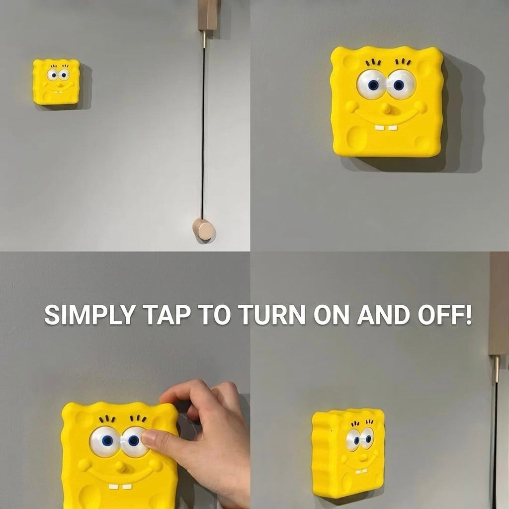 Interactive 3D Cartoon Light Switch Cover | Playful Yellow Sponge & Blue Character Wall Decor