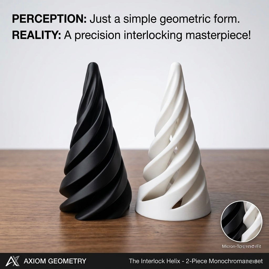 3D White Black Spiral Toy
